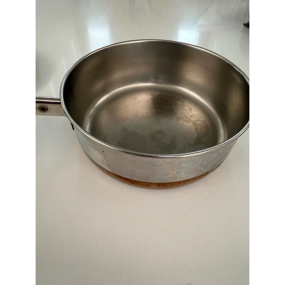 Vintage Revere Ware 3/4 Qt Copper Clad Stainless Steel Saucepan with Lid USA
